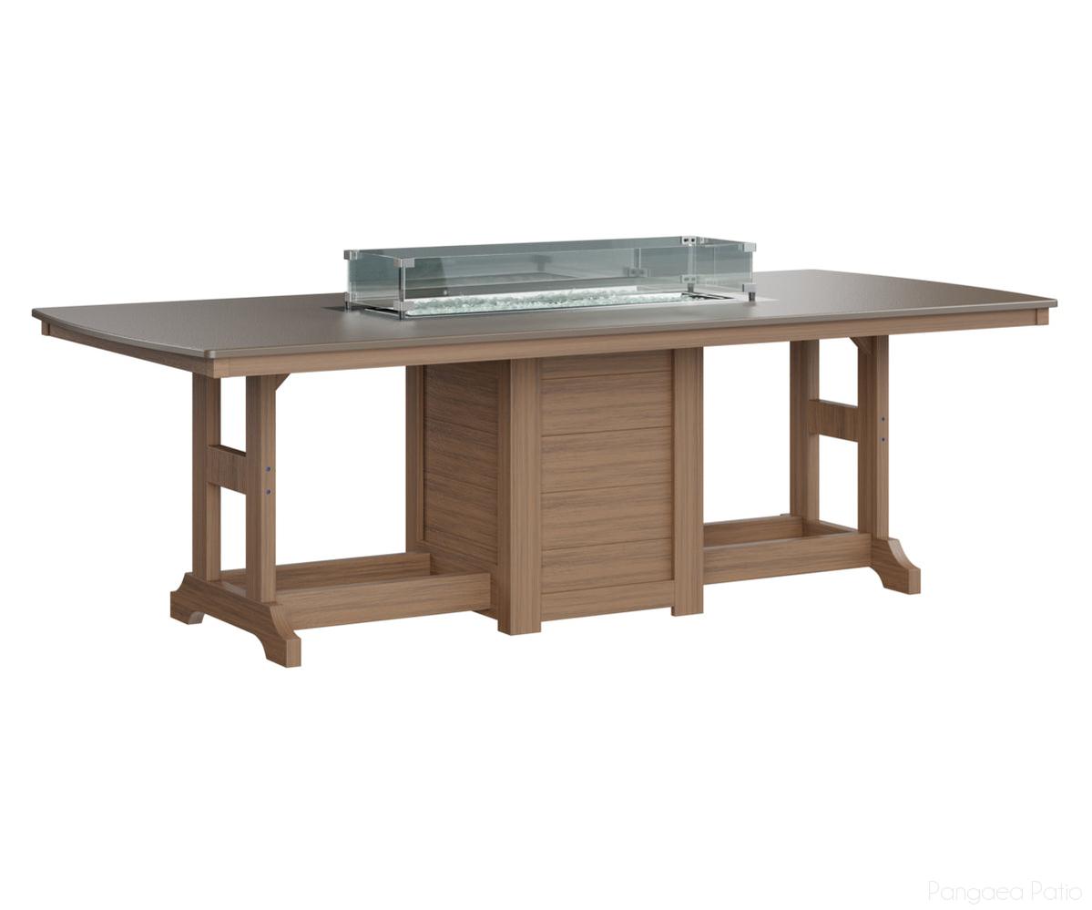 BGGHFT4496CBZAM-Berlin Gardens-Garden Classic 44" x 96" Rectangular Fire Table - Hammered Top - Counter Height-Bronze BG-Antique Mahogany BG-Pangaea Patio