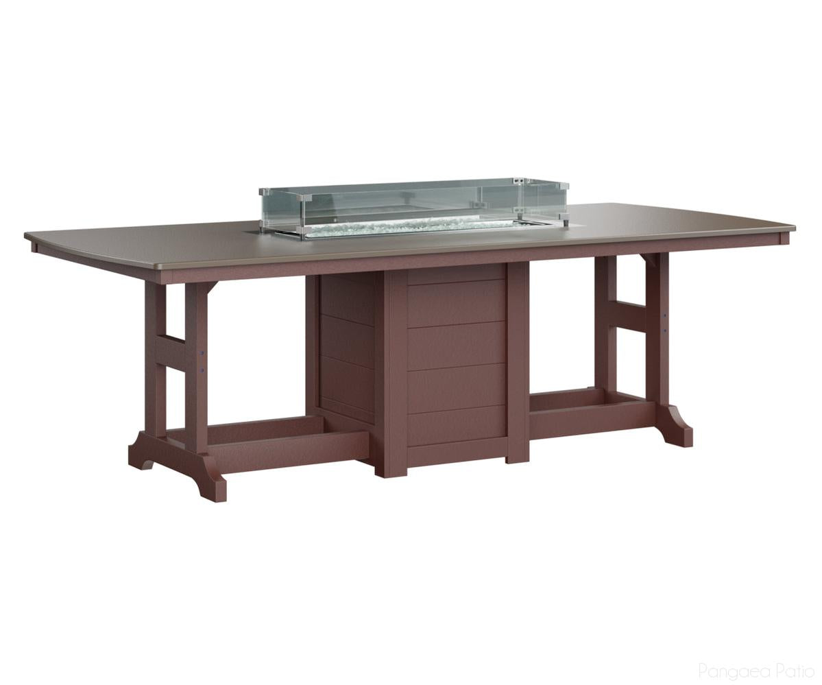 BGGHFT4496CBZBY-Berlin Gardens-Garden Classic 44" x 96" Rectangular Fire Table - Hammered Top - Counter Height-Bronze BG-Burgundy BG-Pangaea Patio