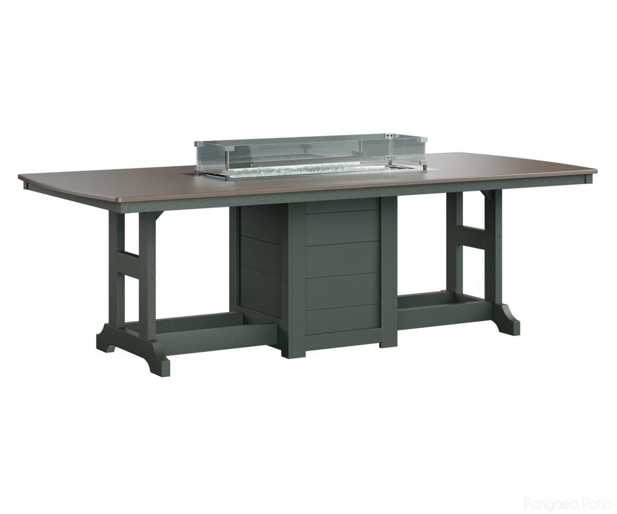 BGGHFT4496CBZGN-Berlin Gardens-Garden Classic 44" x 96" Rectangular Fire Table - Hammered Top - Counter Height-Bronze BG-Green BG-Pangaea Patio