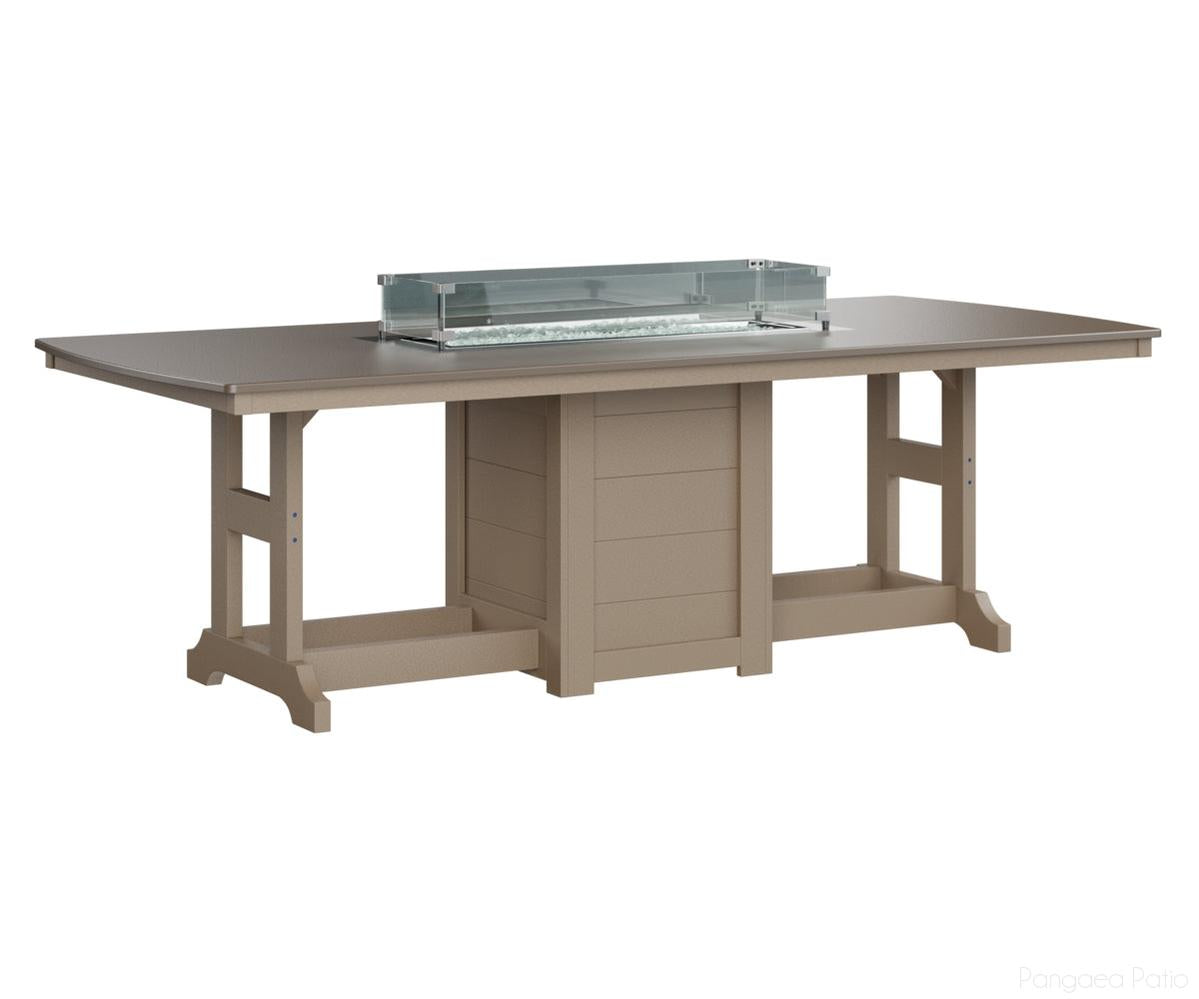BGGHFT4496CBZWW-Berlin Gardens-Garden Classic 44" x 96" Rectangular Fire Table - Hammered Top - Counter Height-Bronze BG-Weatherwood BG-Pangaea Patio