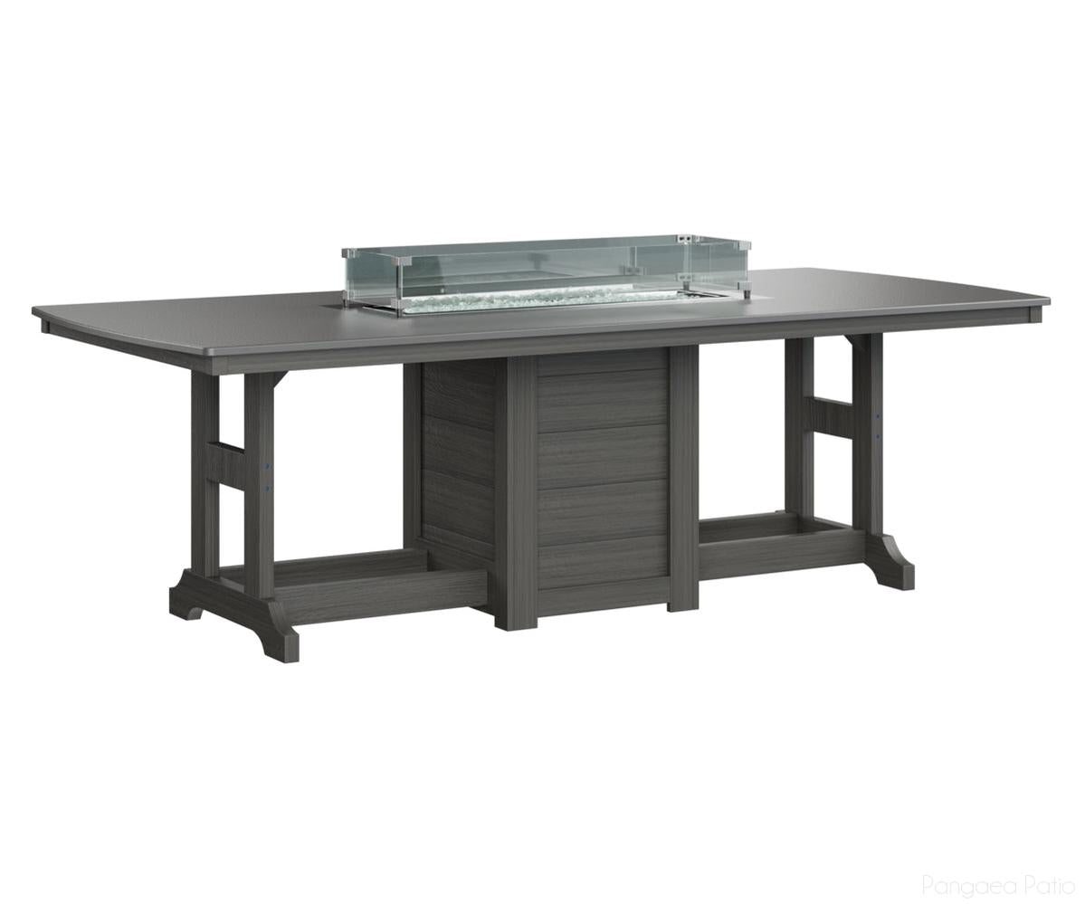 BGGHFT4496CSTCG-Berlin Gardens-Garden Classic 44" x 96" Rectangular Fire Table - Hammered Top - Counter Height-Stainless BG-Coastal Gray BG-Pangaea Patio