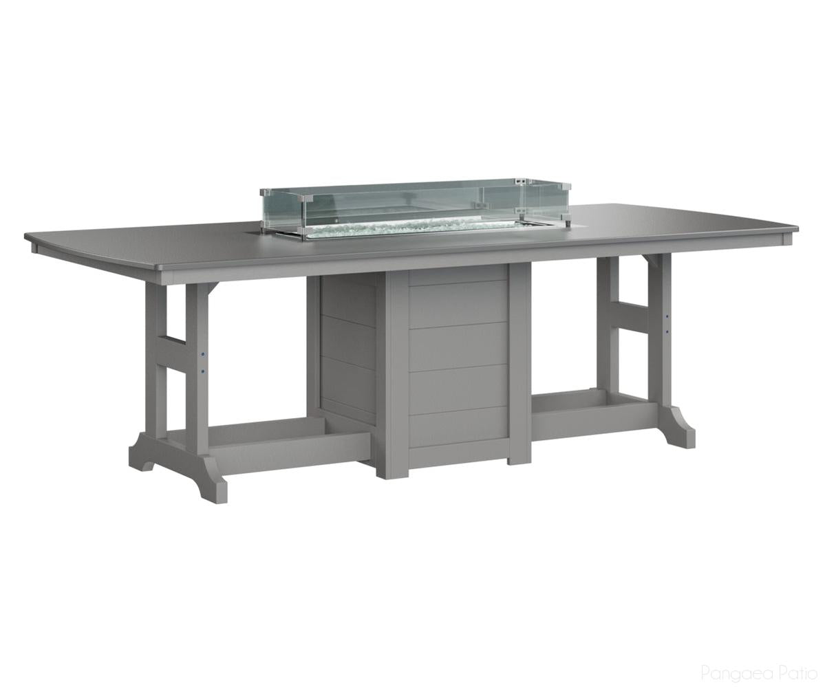BGGHFT4496CSTLG-Berlin Gardens-Garden Classic 44" x 96" Rectangular Fire Table - Hammered Top - Counter Height-Stainless BG-Light Gray BG-Pangaea Patio