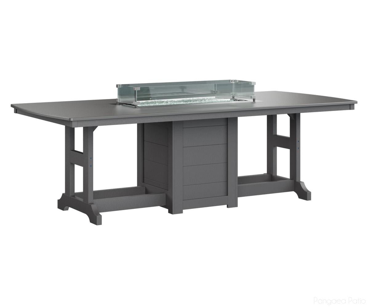 BGGHFT4496CSTSG-Berlin Gardens-Garden Classic 44" x 96" Rectangular Fire Table - Hammered Top - Counter Height-Stainless BG-Smoke Gray BG-Pangaea Patio
