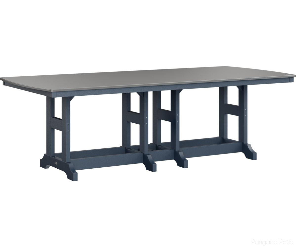 BGGCHF4496BSTNB-Berlin Gardens-Garden Classic 44" x 96" Rectangular Table - Hammered Top - Bar Height-Stainless BG-Navy Blue BG-Pangaea Patio
