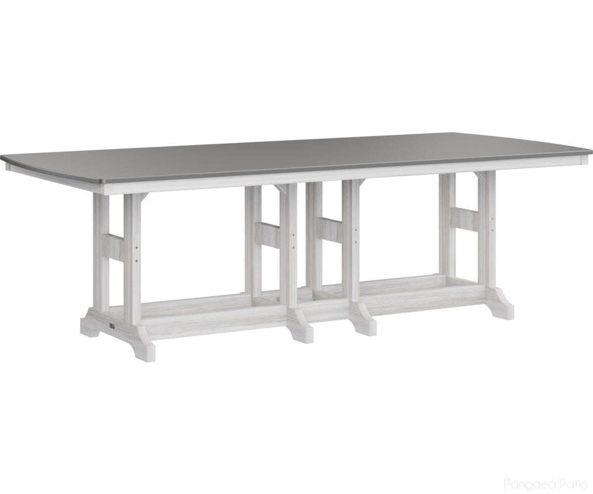 BGGCHF4496BSTSE-Berlin Gardens-Garden Classic 44" x 96" Rectangular Table - Hammered Top - Bar Height-Stainless BG-Seashell BG-Pangaea Patio