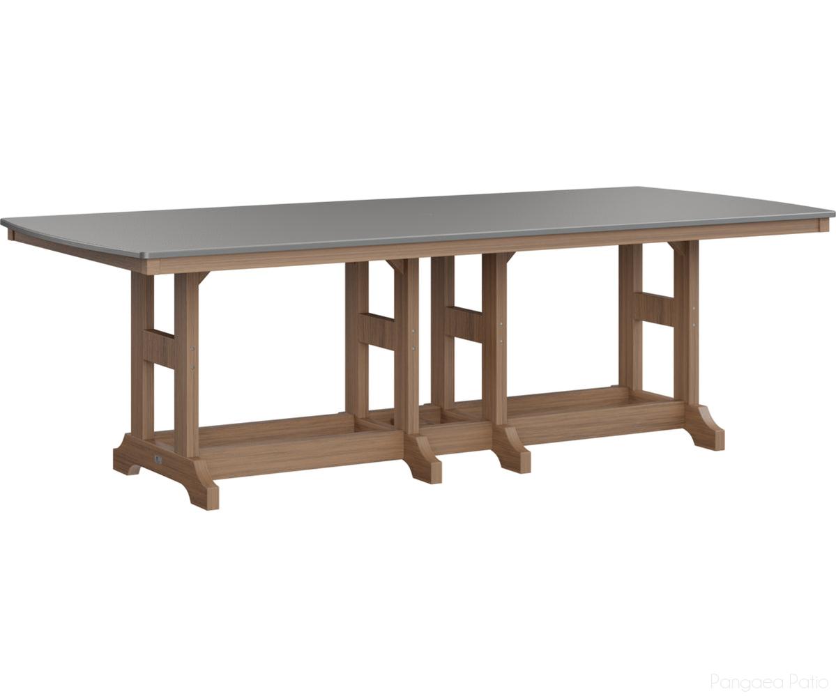 BGGCHF4496DSTAM-Berlin Gardens-Garden Classic 44" x 96" Rectangular Table - Hammered Top - Dining Height-Stainless BG-Antique Mahogany BG-Pangaea Patio