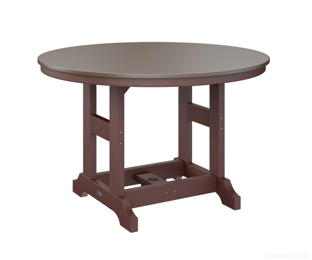BGGCHF0048BBZBY-Berlin Gardens-Garden Classic 48" Round Table - Hammered Top - Bar Height-Bronze BG-Burgundy BG-Pangaea Patio