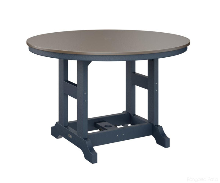 BGGCHF0048BBZNB-Berlin Gardens-Garden Classic 48" Round Table - Hammered Top - Bar Height-Bronze BG-Navy Blue BG-Pangaea Patio