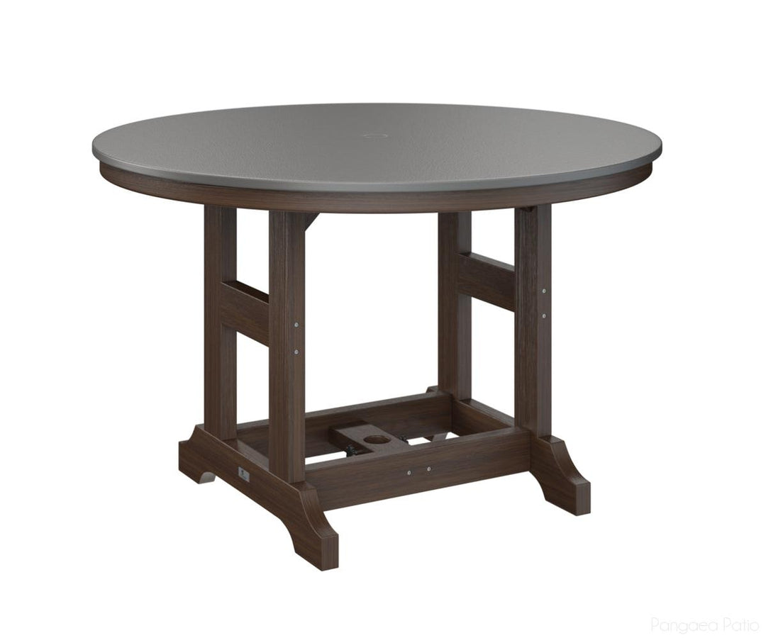 BGGCHF0048BSTBW-Berlin Gardens-Garden Classic 48" Round Table - Hammered Top - Bar Height-Stainless BG-Brazilian Walnut BG-Pangaea Patio