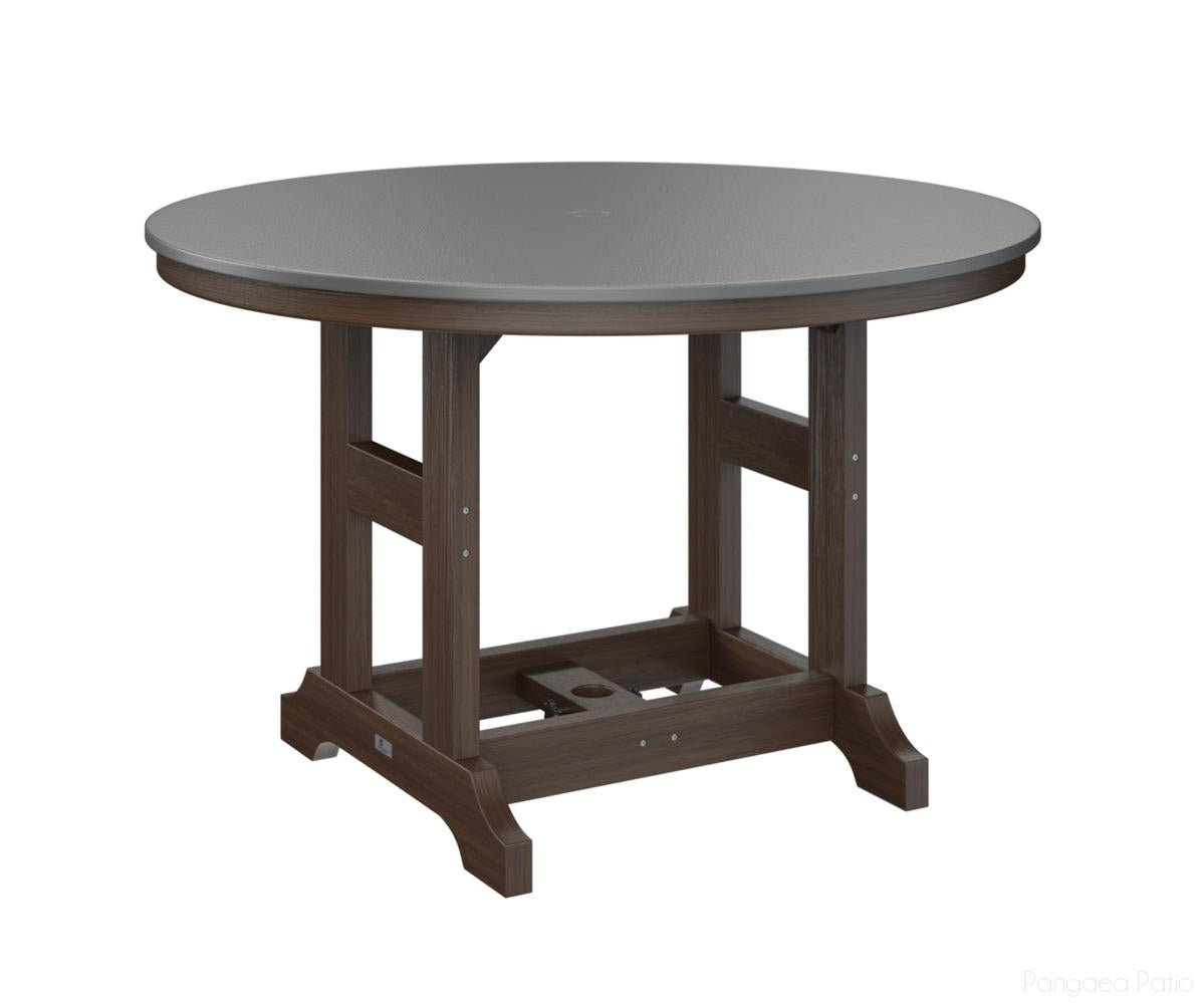 BGGCHF0048BSTBW-Berlin Gardens-Garden Classic 48" Round Table - Hammered Top - Bar Height-Stainless BG-Brazilian Walnut BG-Pangaea Patio