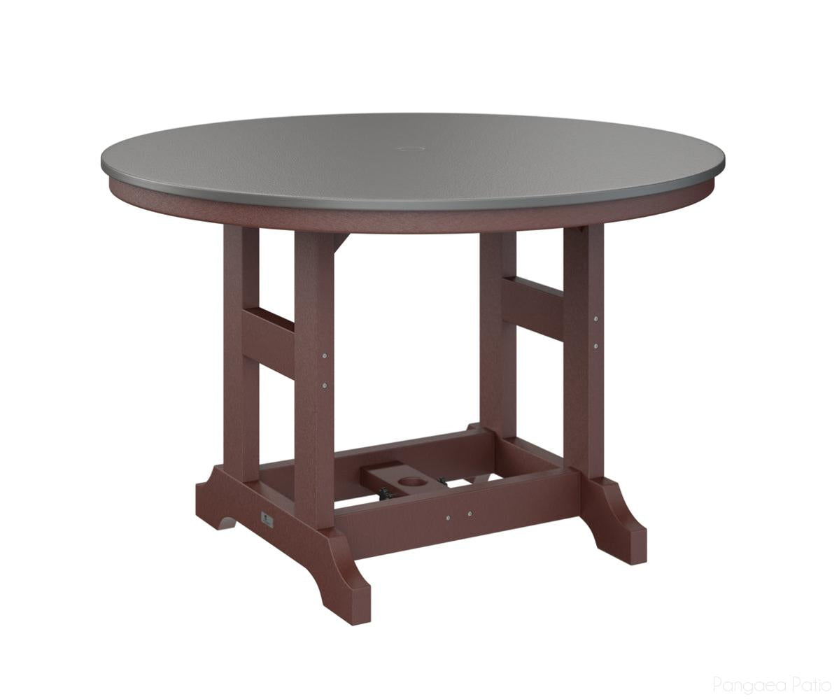 BGGCHF0048BSTBY-Berlin Gardens-Garden Classic 48" Round Table - Hammered Top - Bar Height-Stainless BG-Burgundy BG-Pangaea Patio