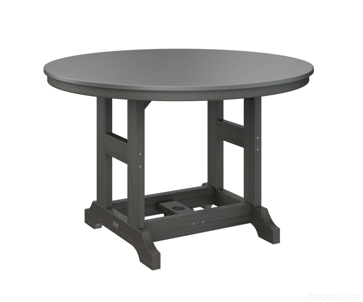 BGGCHF0048BSTCG-Berlin Gardens-Garden Classic 48" Round Table - Hammered Top - Bar Height-Stainless BG-Coastal Gray BG-Pangaea Patio