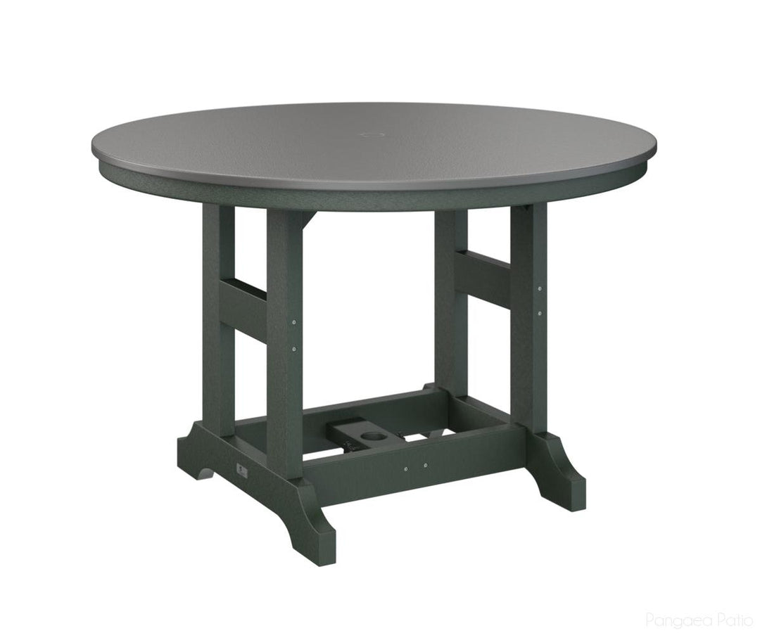 BGGCHF0048BSTGN-Berlin Gardens-Garden Classic 48" Round Table - Hammered Top - Bar Height-Stainless BG-Green BG-Pangaea Patio