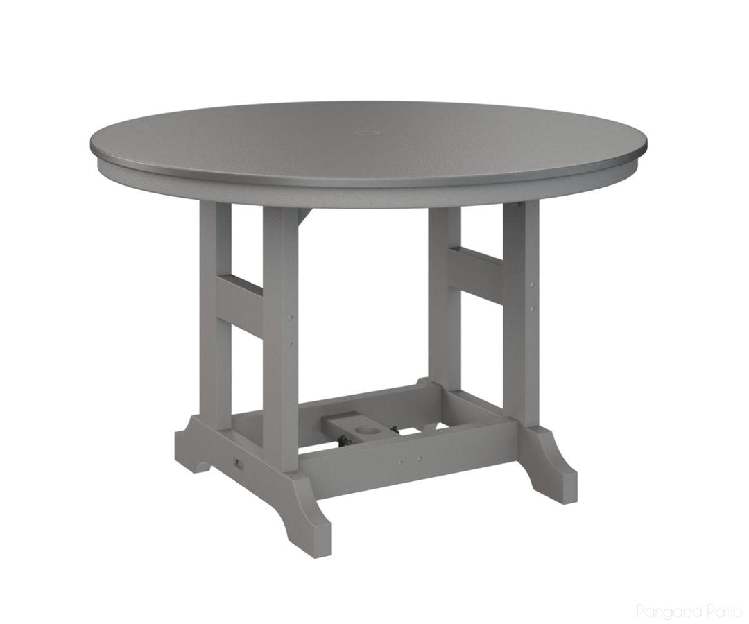 BGGCHF0048BSTLG-Berlin Gardens-Garden Classic 48" Round Table - Hammered Top - Bar Height-Stainless BG-Light Gray BG-Pangaea Patio