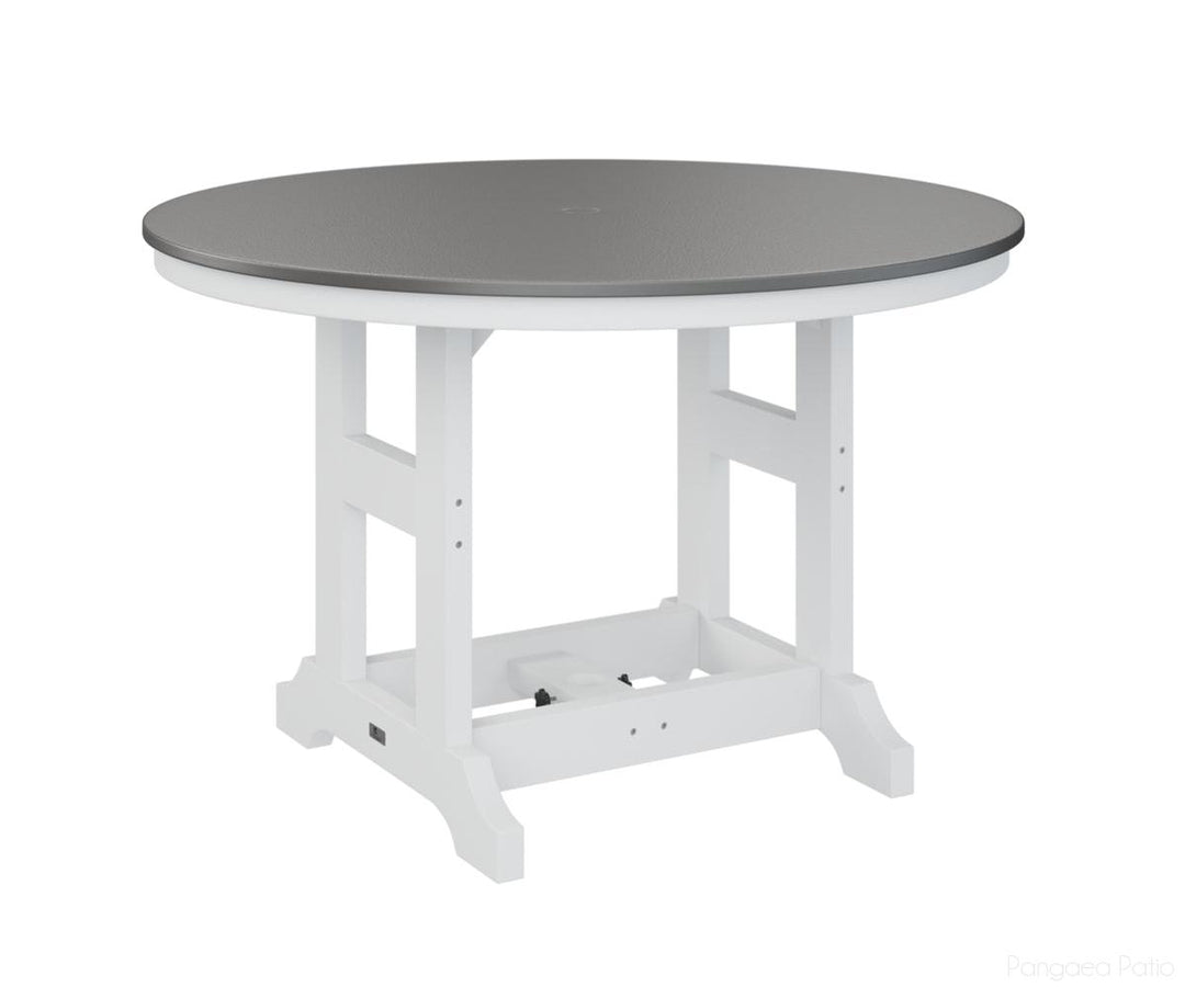 BGGCHF0048BSTWH-Berlin Gardens-Garden Classic 48" Round Table - Hammered Top - Bar Height-Stainless BG-White BG-Pangaea Patio