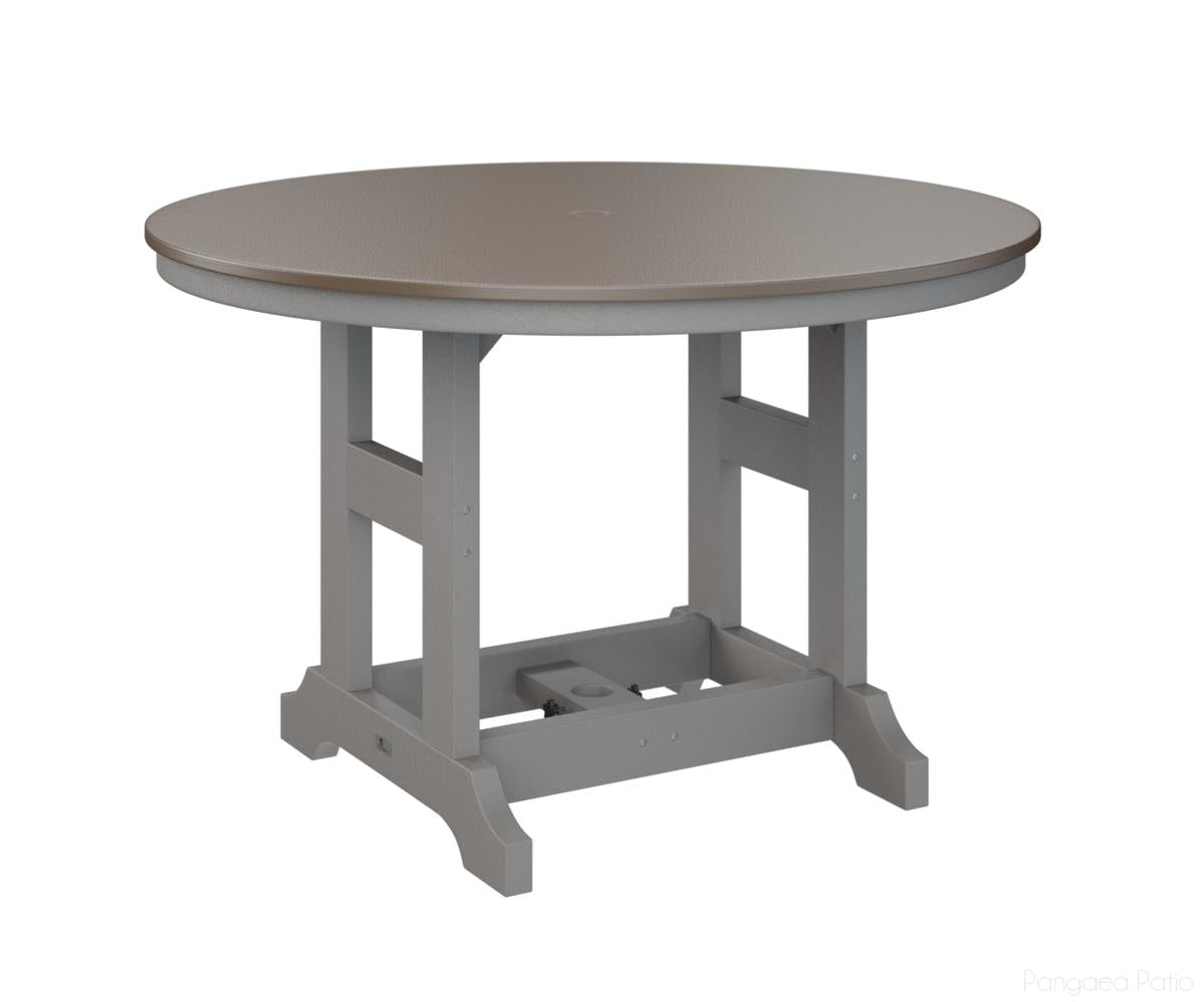 BGGCHF0048CBZLG-Berlin Gardens-Garden Classic 48" Round Table - Hammered Top - Counter Height-Bronze BG-Light Gray BG-Pangaea Patio