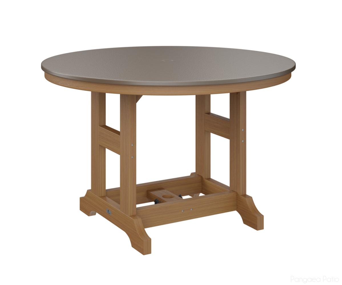 BGGCHF0048CBZNT-Berlin Gardens-Garden Classic 48" Round Table - Hammered Top - Counter Height-Bronze BG-Natural Teak BG-Pangaea Patio