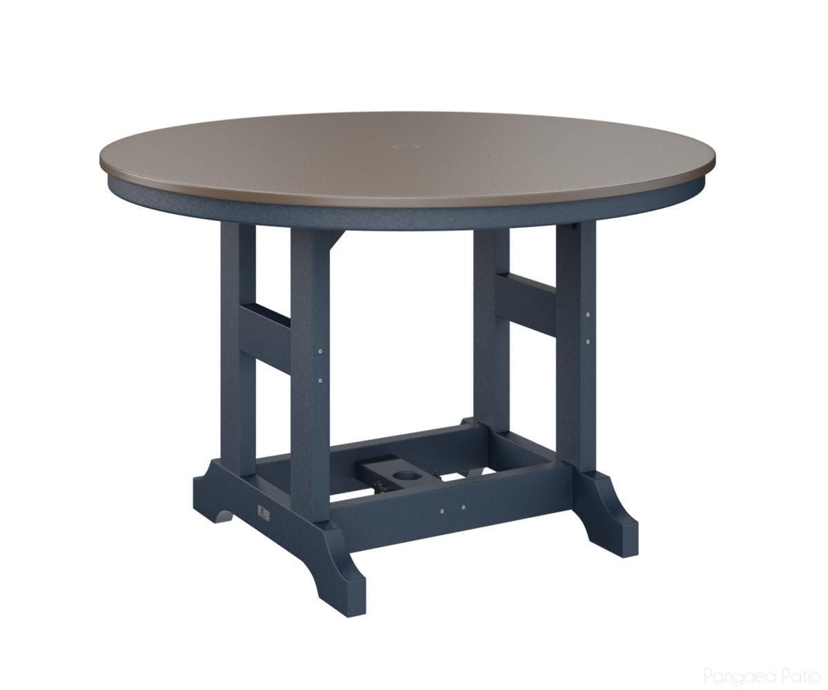 BGGCHF0048CBZNB-Berlin Gardens-Garden Classic 48" Round Table - Hammered Top - Counter Height-Bronze BG-Navy Blue BG-Pangaea Patio