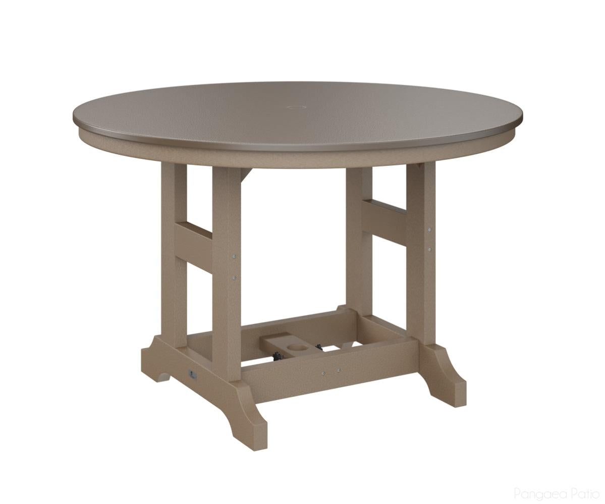 BGGCHF0048CBZWW-Berlin Gardens-Garden Classic 48" Round Table - Hammered Top - Counter Height-Bronze BG-Weatherwood BG-Pangaea Patio