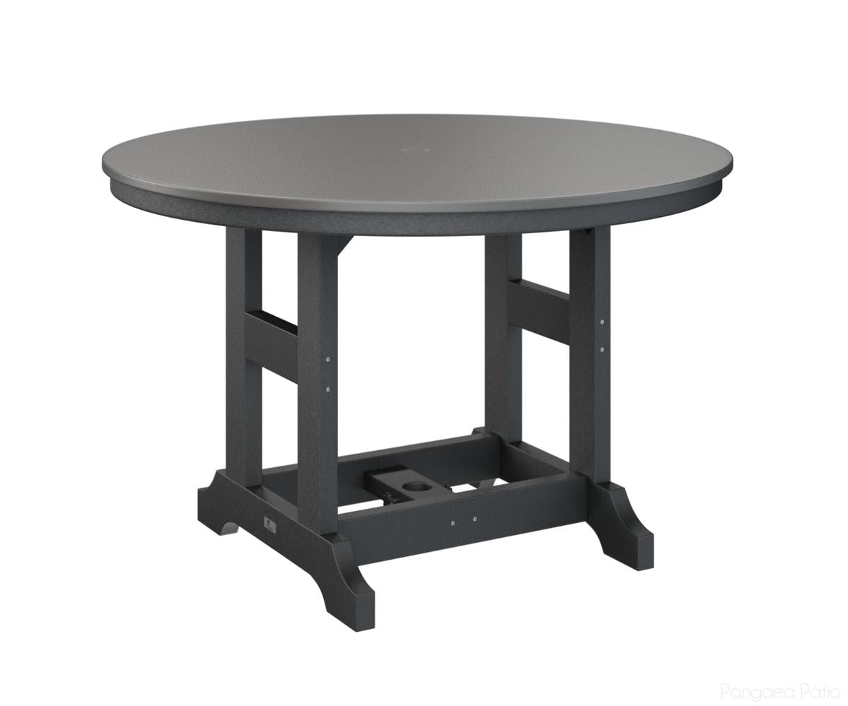 BGGCHF0048CSTBK-Berlin Gardens-Garden Classic 48" Round Table - Hammered Top - Counter Height-Stainless BG-Black BG-Pangaea Patio