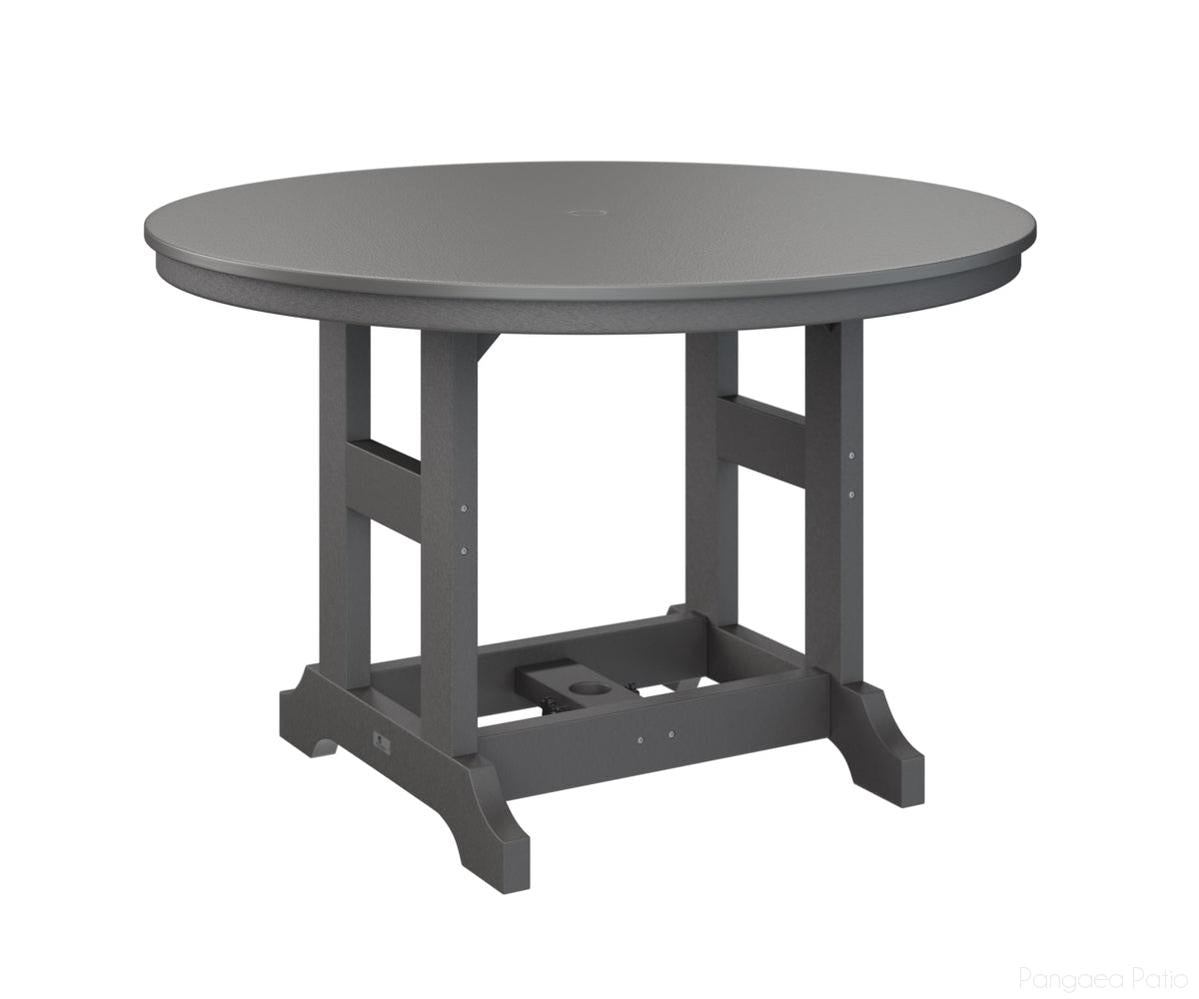 BGGCHF0048CSTSG-Berlin Gardens-Garden Classic 48" Round Table - Hammered Top - Counter Height-Stainless BG-Smoke Gray BG-Pangaea Patio