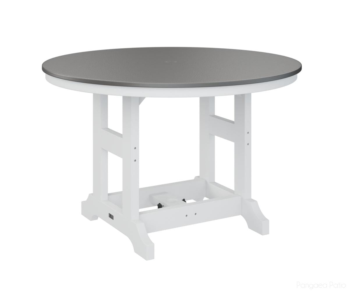 BGGCHF0048CSTWH-Berlin Gardens-Garden Classic 48" Round Table - Hammered Top - Counter Height-Stainless BG-White BG-Pangaea Patio