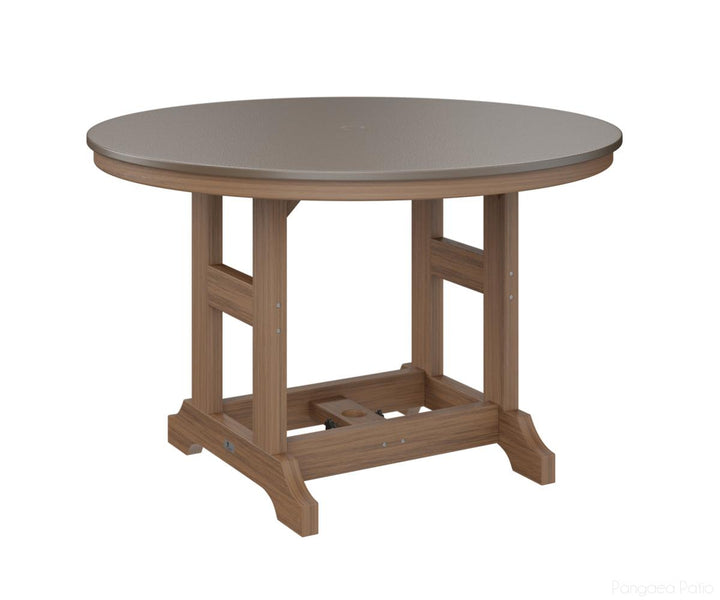 BGGCHF0048DBZAM-Berlin Gardens-Garden Classic 48" Round Table - Hammered Top - Dining Height-Bronze BG-Antique Mahogany BG-Pangaea Patio