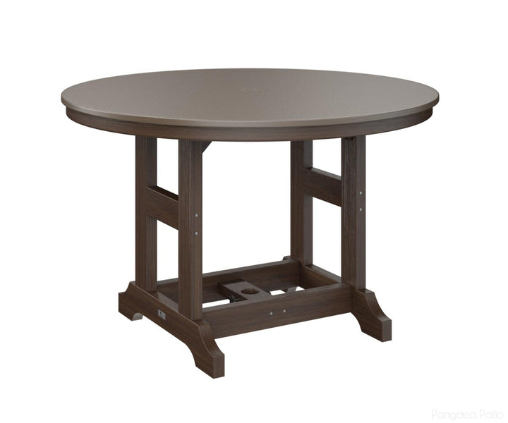 BGGCHF0048DBZBW-Berlin Gardens-Garden Classic 48" Round Table - Hammered Top - Dining Height-Bronze BG-Brazilian Walnut BG-Pangaea Patio