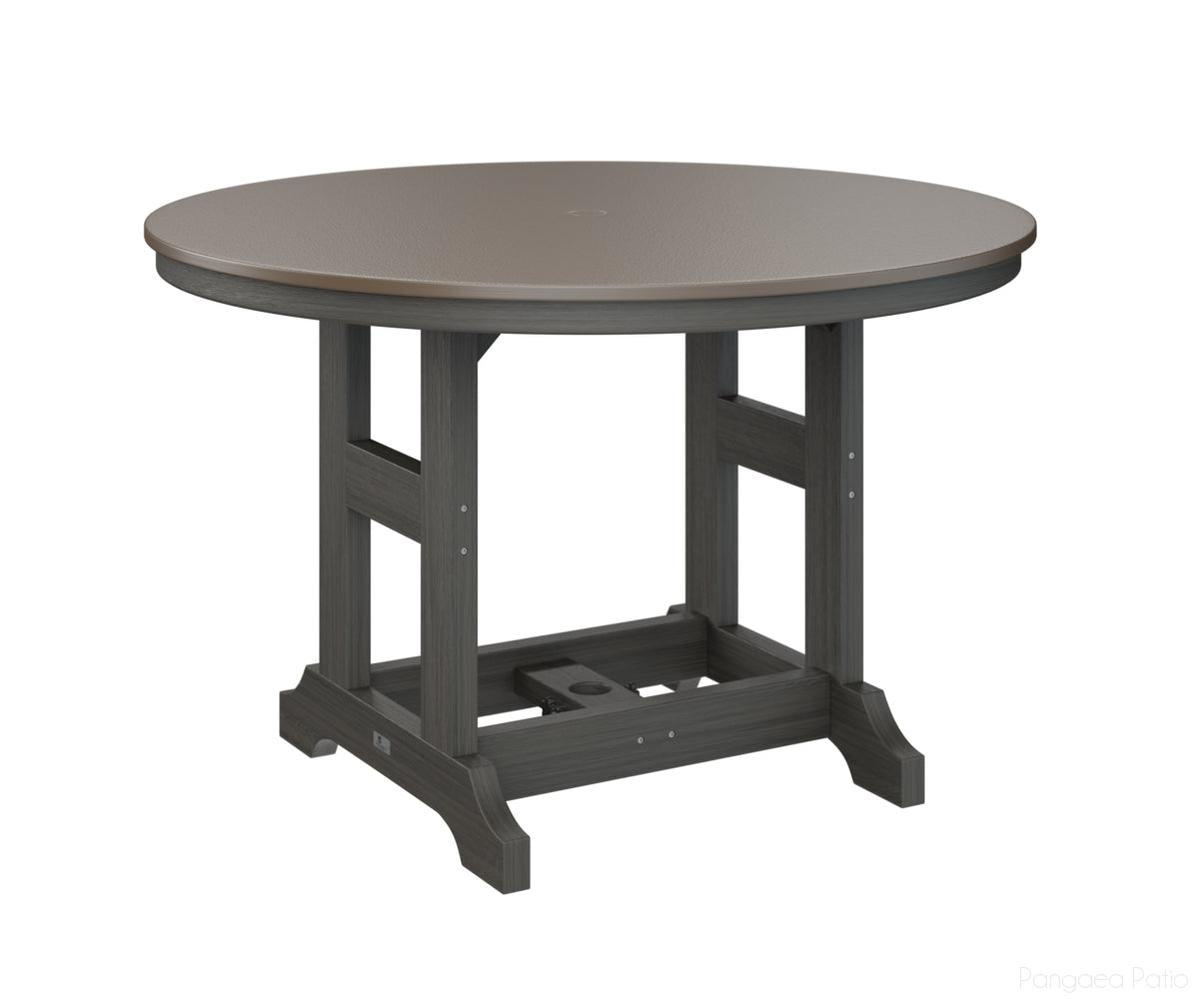 BGGCHF0048DBZCG-Berlin Gardens-Garden Classic 48" Round Table - Hammered Top - Dining Height-Bronze BG-Coastal Gray BG-Pangaea Patio