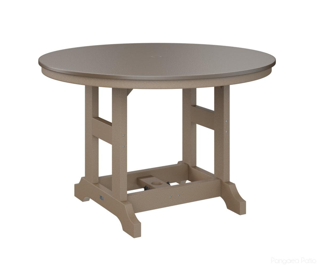 BGGCHF0048DBZWW-Berlin Gardens-Garden Classic 48" Round Table - Hammered Top - Dining Height-Bronze BG-Weatherwood BG-Pangaea Patio