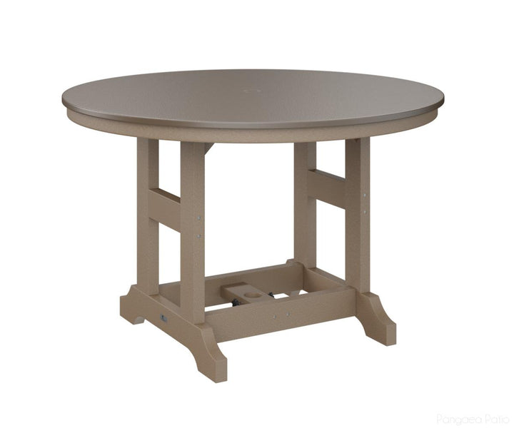 BGGCHF0048DBZWW-Berlin Gardens-Garden Classic 48" Round Table - Hammered Top - Dining Height-Bronze BG-Weatherwood BG-Pangaea Patio