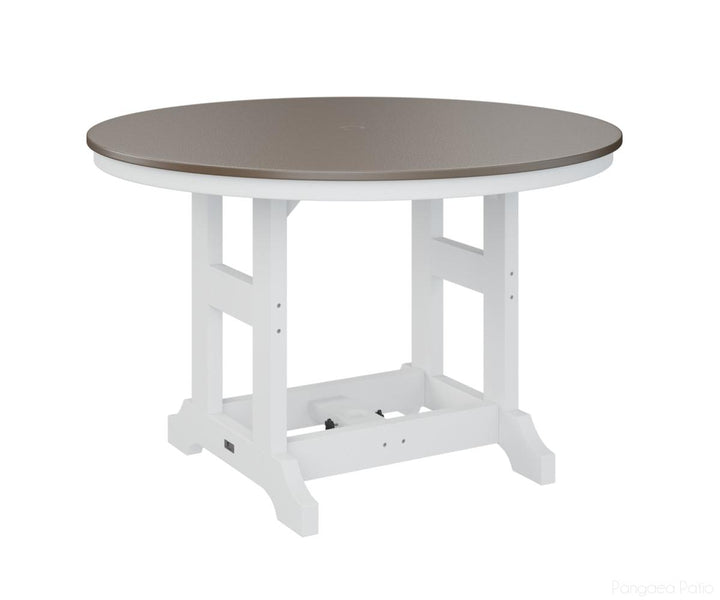 BGGCHF0048DBZWH-Berlin Gardens-Garden Classic 48" Round Table - Hammered Top - Dining Height-Bronze BG-White BG-Pangaea Patio