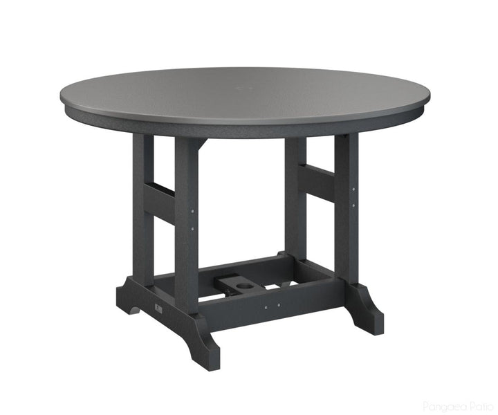 BGGCHF0048DSTBK-Berlin Gardens-Garden Classic 48" Round Table - Hammered Top - Dining Height-Stainless BG-Black BG-Pangaea Patio