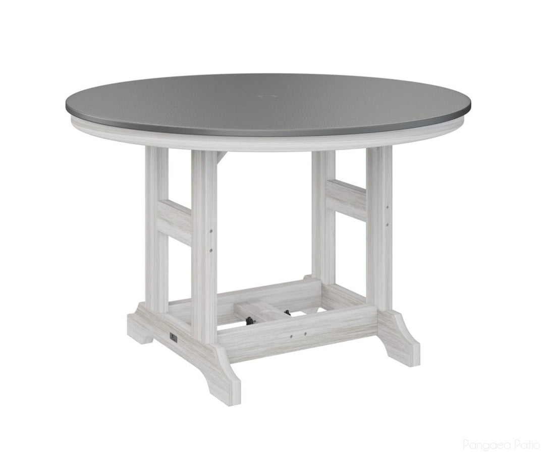 BGGCHF0048DSTSE-Berlin Gardens-Garden Classic 48" Round Table - Hammered Top - Dining Height-Stainless BG-Seashell BG-Pangaea Patio