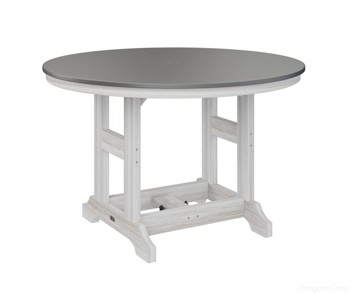 BGGCHF0048DSTSE-Berlin Gardens-Garden Classic 48" Round Table - Hammered Top - Dining Height-Stainless BG-Seashell BG-Pangaea Patio