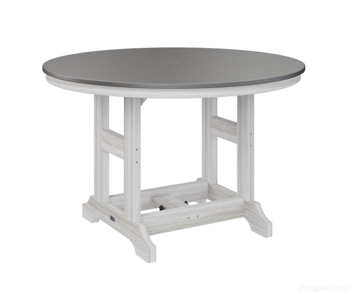 BGGCHF0048DSTSE-Berlin Gardens-Garden Classic 48" Round Table - Hammered Top - Dining Height-Stainless BG-Seashell BG-Pangaea Patio