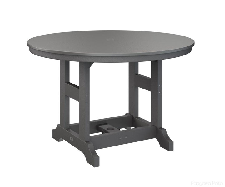 BGGCHF0048DSTSG-Berlin Gardens-Garden Classic 48" Round Table - Hammered Top - Dining Height-Stainless BG-Smoke Gray BG-Pangaea Patio
