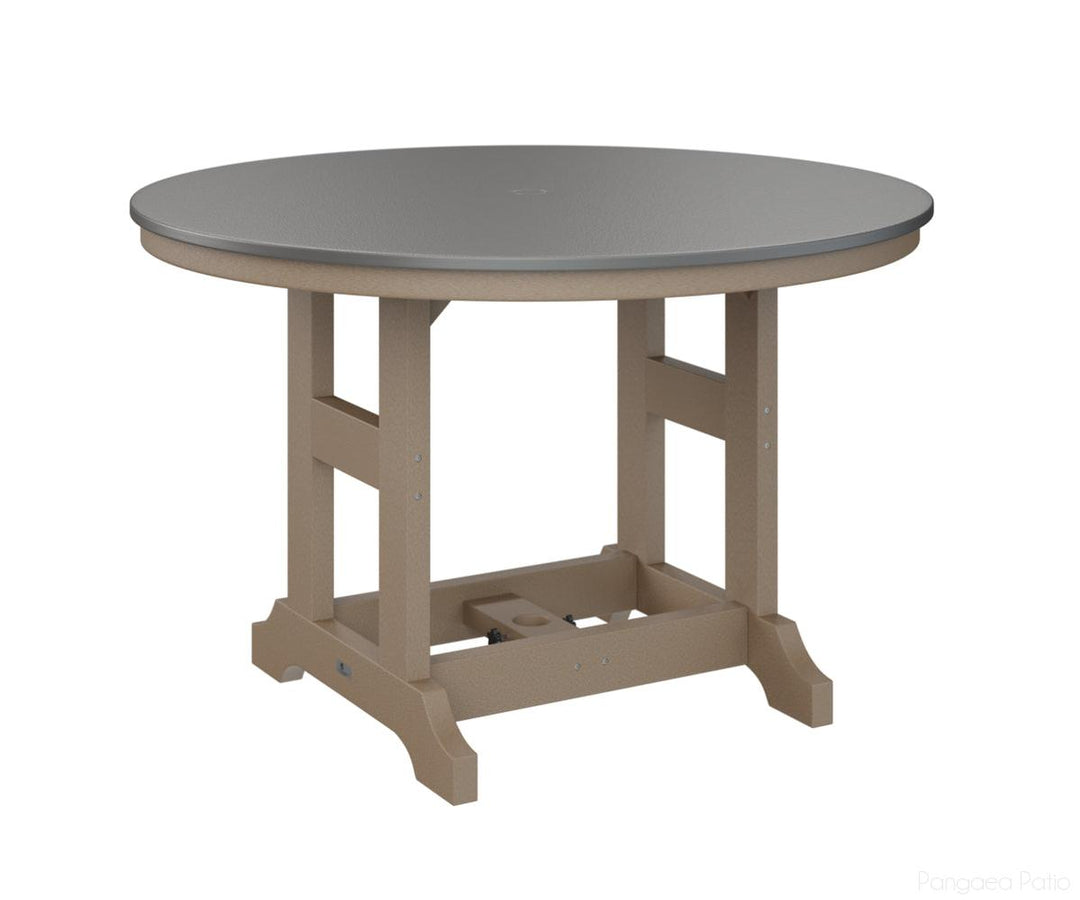 BGGCHF0048DSTWW-Berlin Gardens-Garden Classic 48" Round Table - Hammered Top - Dining Height-Stainless BG-Weatherwood BG-Pangaea Patio
