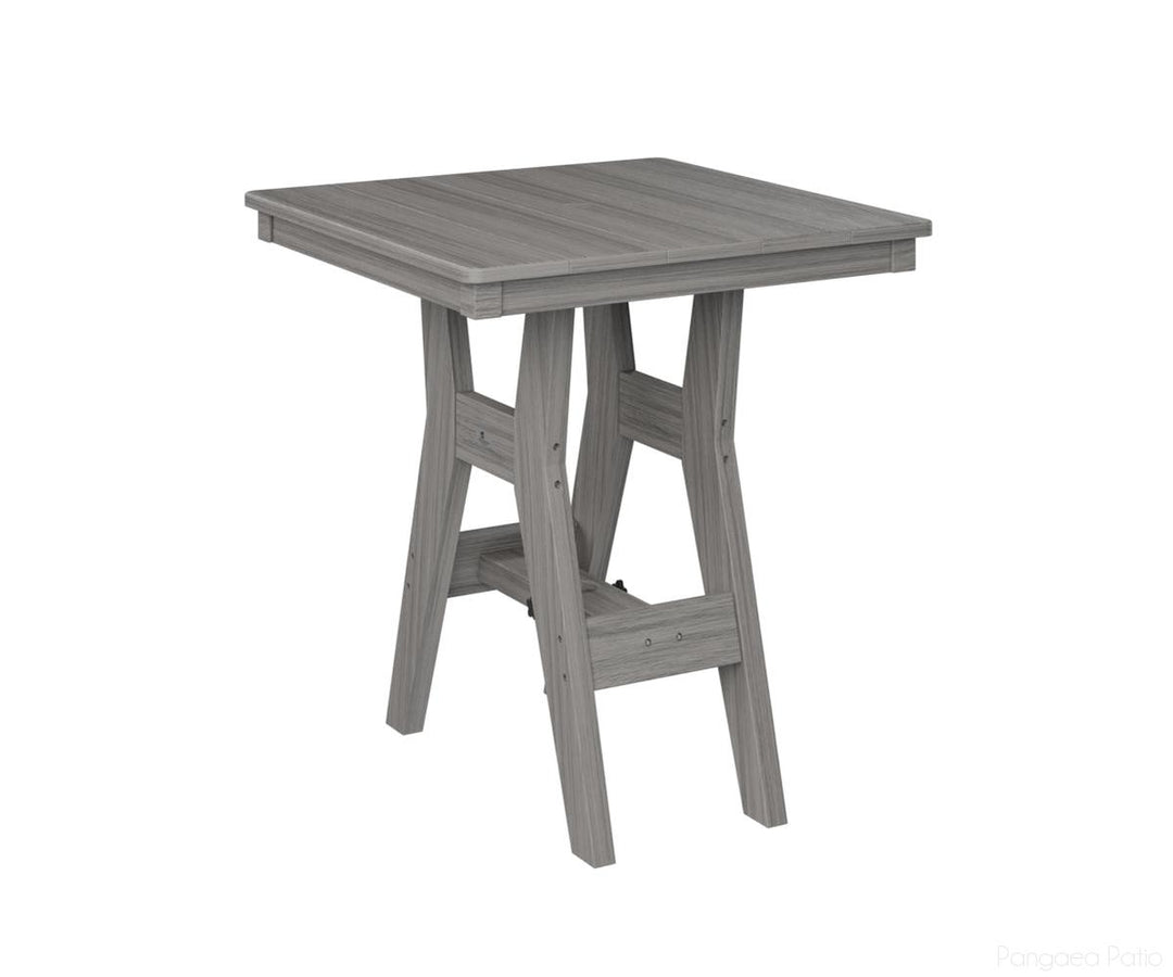 BGHST0028BDG-Berlin Gardens-Harbor 28" Square Dining Table - Bar Height-Driftwood Gray BG-Pangaea Patio