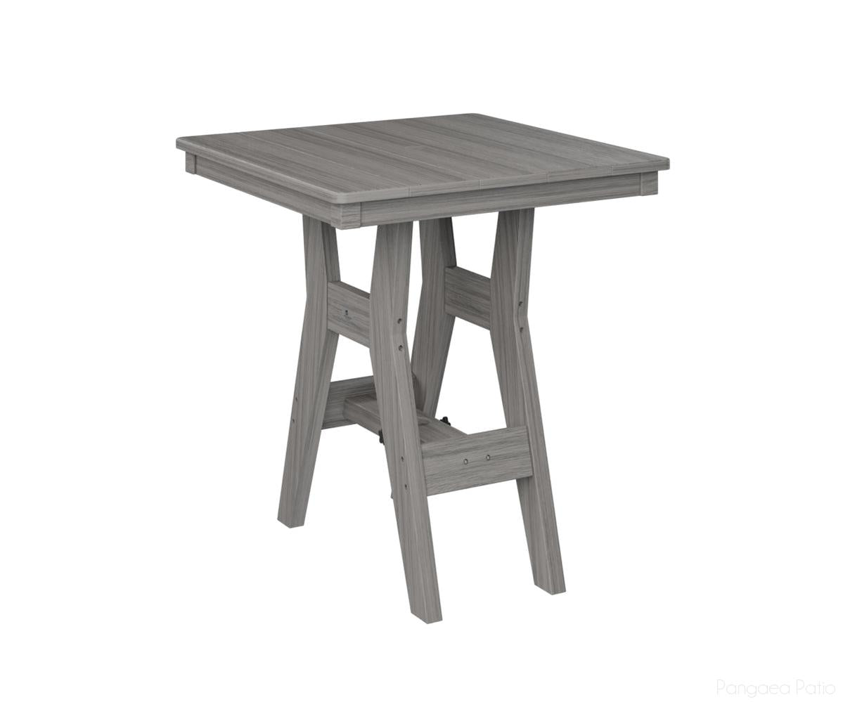 BGHST0028BDG-Berlin Gardens-Harbor 28" Square Dining Table - Bar Height-Driftwood Gray BG-Pangaea Patio