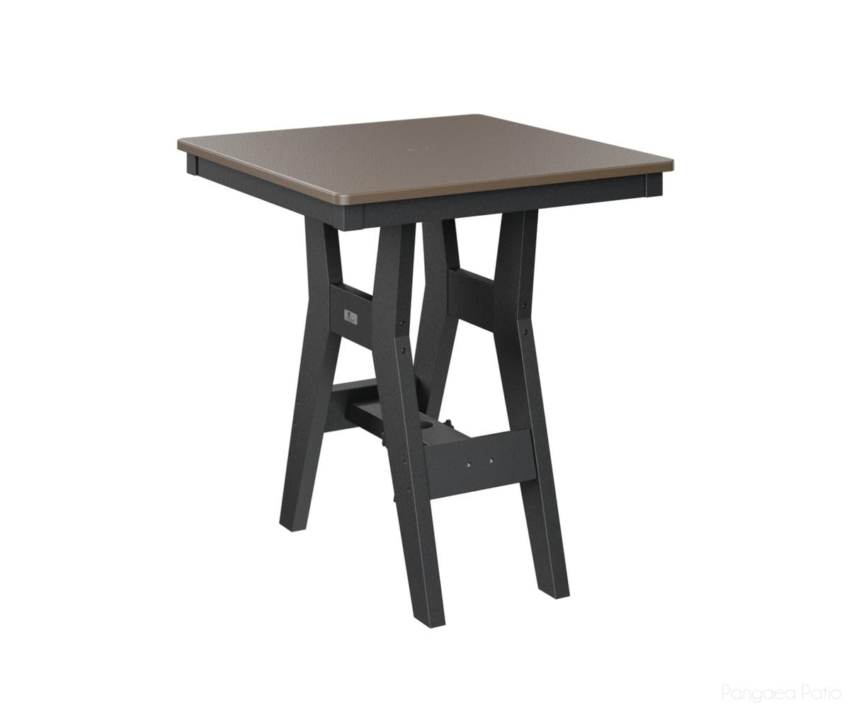 BGHHFT0028BBZBK-Berlin Gardens-Harbor 28" Square Table - Hammered Top - Bar Height-Bronze BG-Black BG-Pangaea Patio