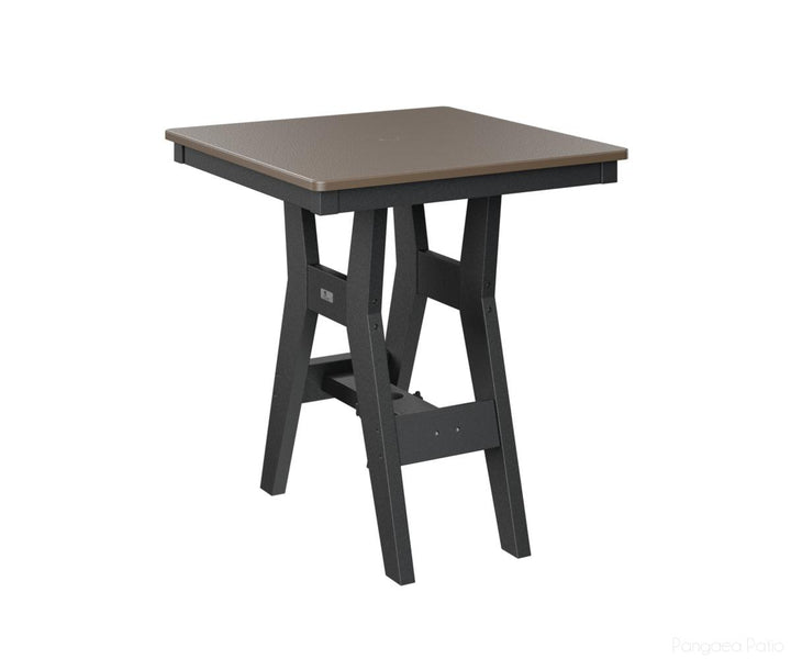 BGHHFT0028BBZBK-Berlin Gardens-Harbor 28" Square Table - Hammered Top - Bar Height-Bronze BG-Black BG-Pangaea Patio