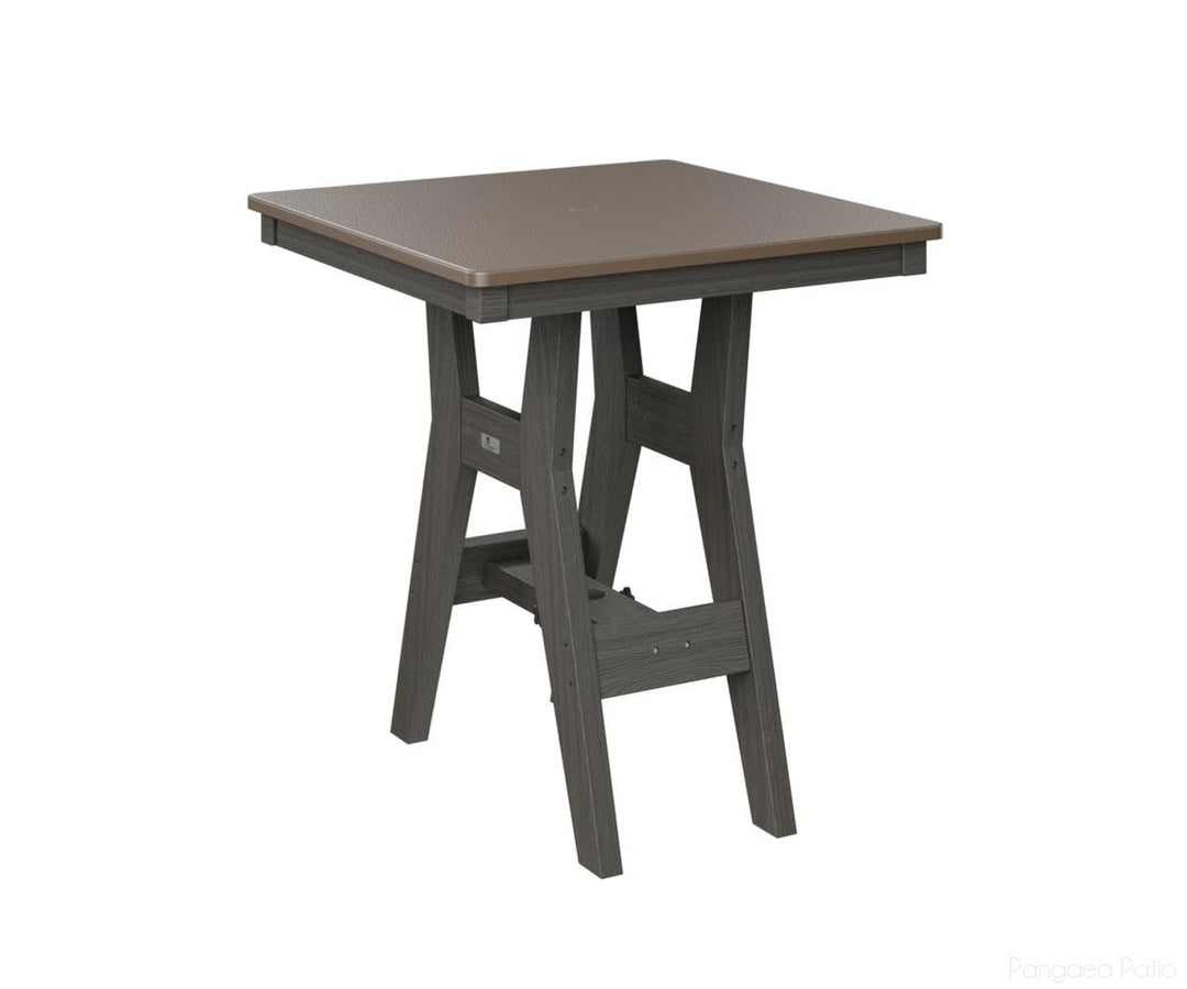 BGHHFT0028BBZCG-Berlin Gardens-Harbor 28" Square Table - Hammered Top - Bar Height-Bronze BG-Coastal Gray BG-Pangaea Patio