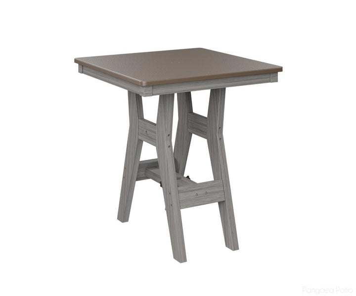 BGHHFT0028BBZDG-Berlin Gardens-Harbor 28" Square Table - Hammered Top - Bar Height-Bronze BG-Driftwood Gray BG-Pangaea Patio