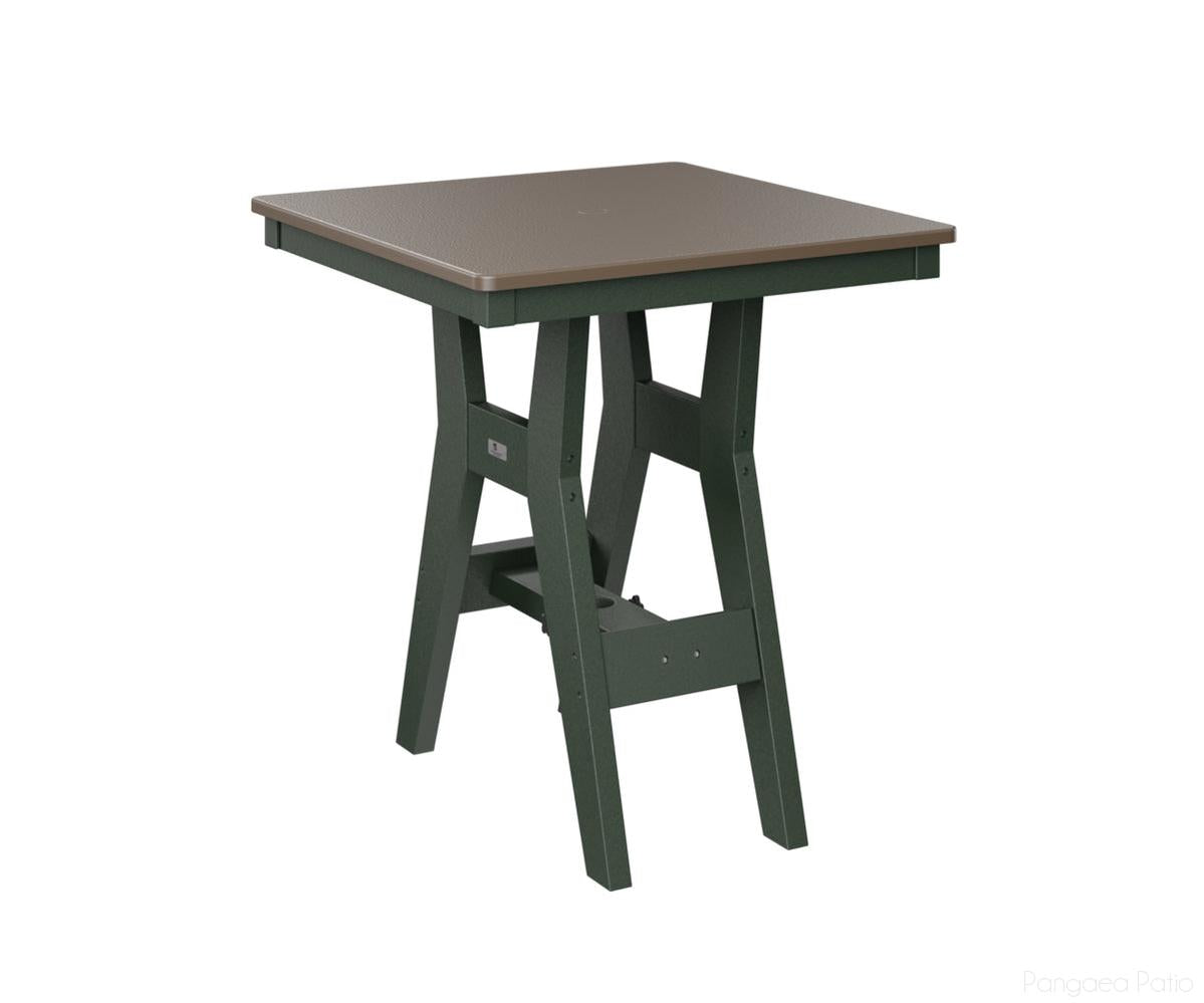 BGHHFT0028BBZGN-Berlin Gardens-Harbor 28" Square Table - Hammered Top - Bar Height-Bronze BG-Green BG-Pangaea Patio