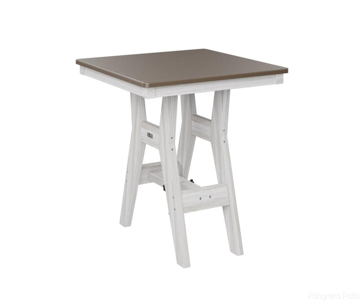 BGHHFT0028BBZSE-Berlin Gardens-Harbor 28" Square Table - Hammered Top - Bar Height-Bronze BG-Seashell BG-Pangaea Patio