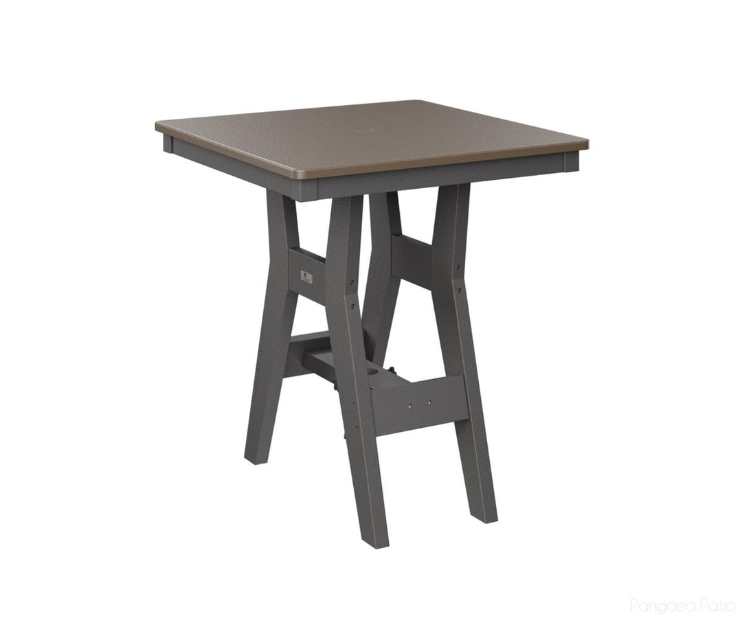 BGHHFT0028BBZSG-Berlin Gardens-Harbor 28" Square Table - Hammered Top - Bar Height-Bronze BG-Smoke Gray BG-Pangaea Patio