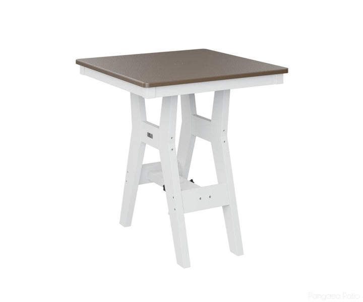BGHHFT0028BBZWH-Berlin Gardens-Harbor 28" Square Table - Hammered Top - Bar Height-Bronze BG-White BG-Pangaea Patio