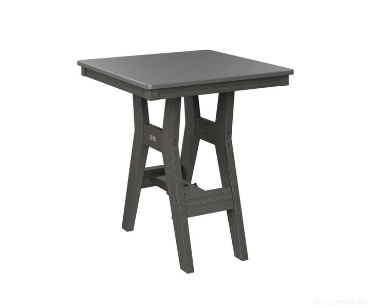 BGHHFT0028BSTCG-Berlin Gardens-Harbor 28" Square Table - Hammered Top - Bar Height-Stainless BG-Coastal Gray BG-Pangaea Patio