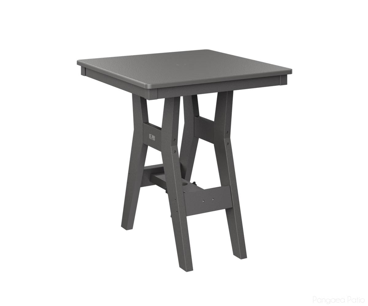 BGHHFT0028BSTSG-Berlin Gardens-Harbor 28" Square Table - Hammered Top - Bar Height-Stainless BG-Smoke Gray BG-Pangaea Patio